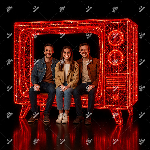 Светодиодная конструкция фотозона Советский телевизор 2, высота 1,8 м