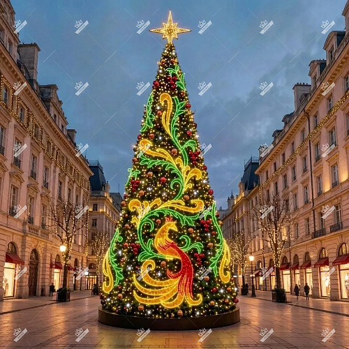 Искусственная уличная елка с комплектом оформления Жар-птица