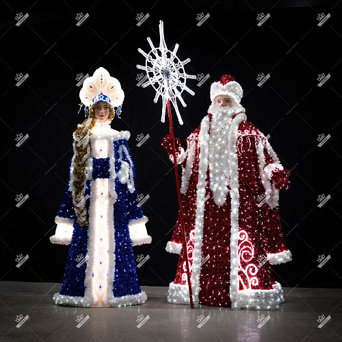 Светодиодная композиция Дед Мороз и Снегурочка