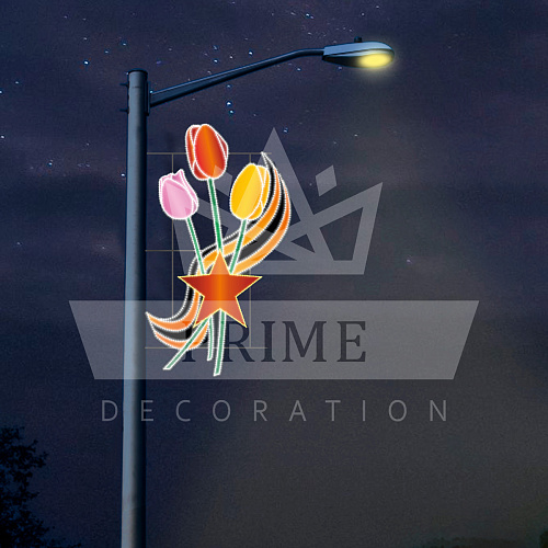 Светодиодная Консоль Тюльпаны, высота 2 м