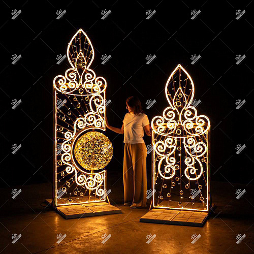 Светодиодная композиция Свечи, высота 2,4 м, 2,8 м