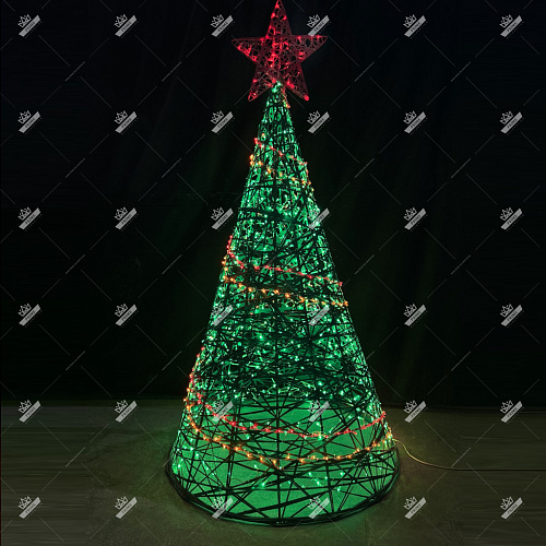 Светодиодная конструкция Елка-конус со звездой