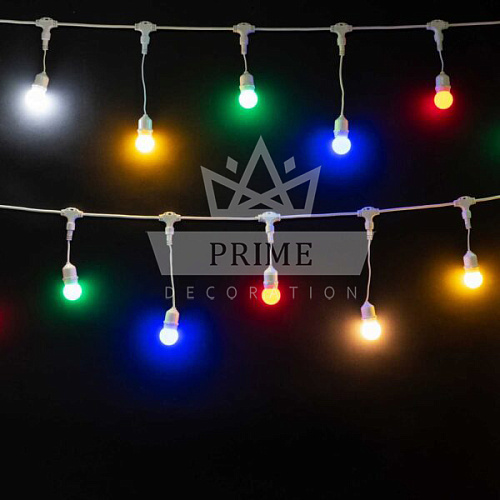 Ретро Гирлянда Unibelt Cafe 10м с Шагом 25см, Провод Белый ПВХ, IP54