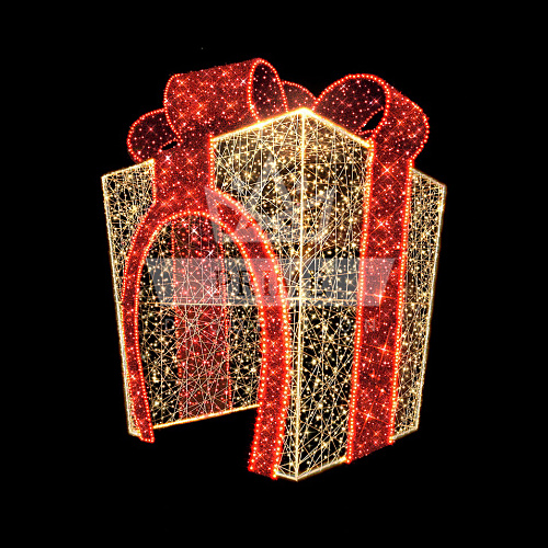 Световая объемная декорация Подарочная коробка Grand Gift, ширина 3 м высота 4 м