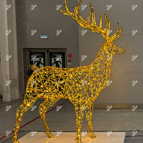 Светодиодный Полигональный Олень, высота 2,5 м