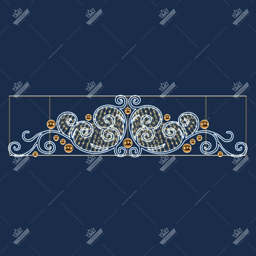 Светодиодная Перетяжка Морозные Узоры, ширина 5 м высота 1,3 м