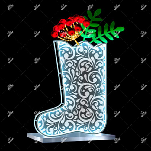 Световая Конструкция Валенки 2D, высота 2 м