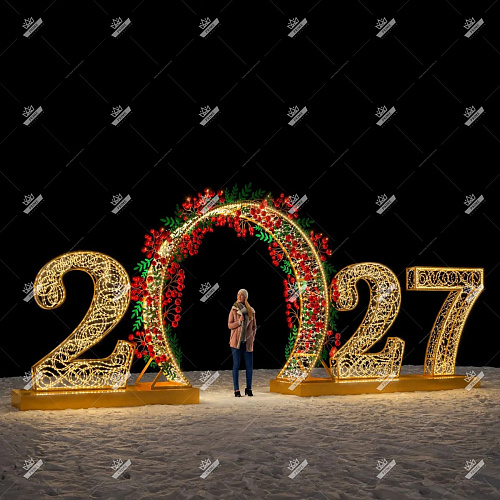 Светодиодная конструкция Цифры 3D #8, высота 5 м