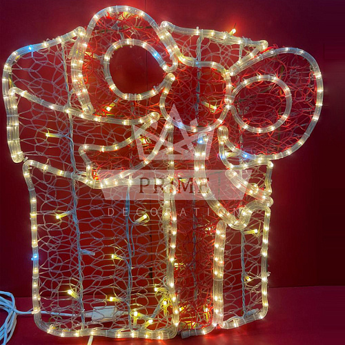 Светодиодный мотив Подарок, высота 0,77 м ширина 0,7 м