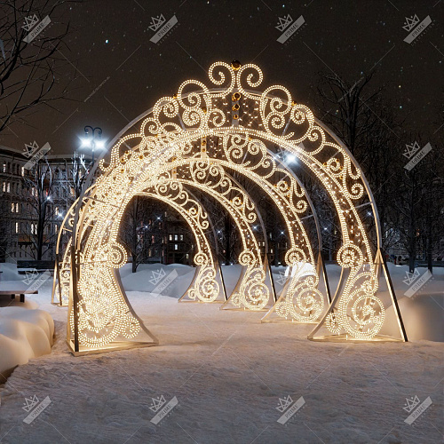 Светодиодный тоннель из новогодних арок