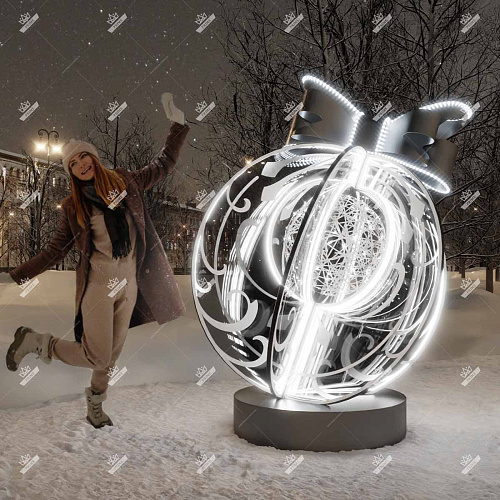 Световой шар Морозная сфера, высота 2 м