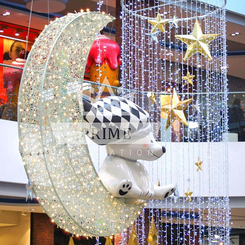 Декоративная световая фигура Месяц Twinkle (цвет на выбор), высота 2,5 м