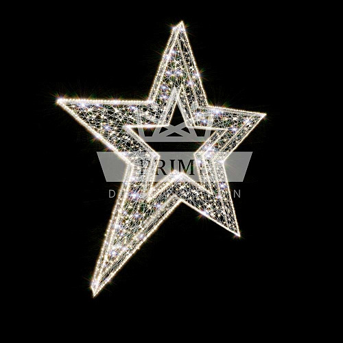 Декоративная световая фигура Звезда с отверстием объемная, ассиметричная