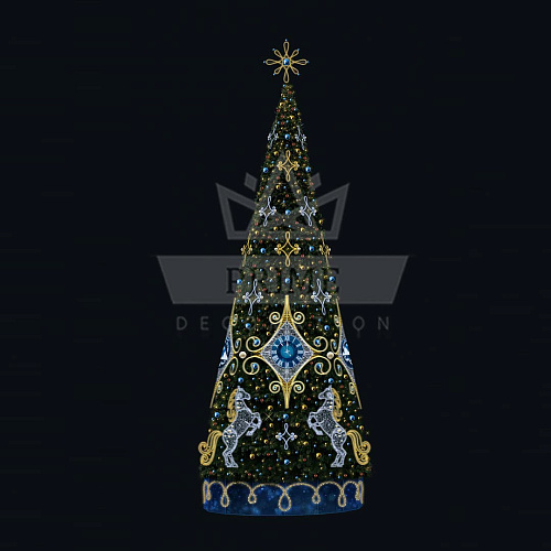 Искусственная уличная елка с комплектом оформления Русские Узоры