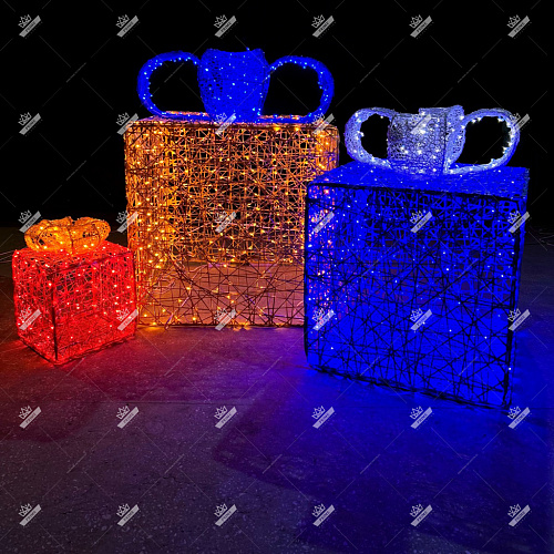 Световая Конструкция Подарки, высота 0,3, 0,5 и 0,8 м