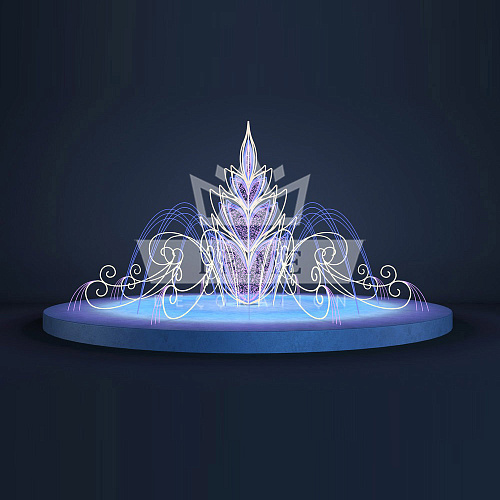 Световая конструкция фонтан Аврора, ширина 3,5 м высота 2 м