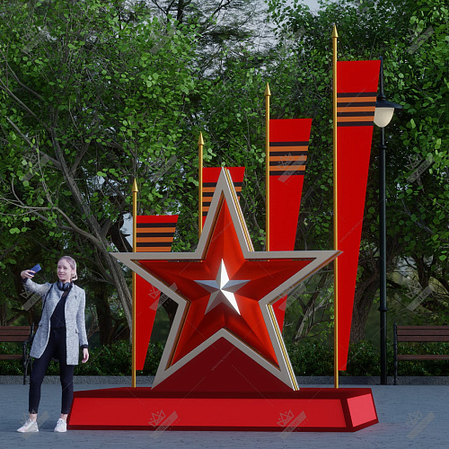 Световая декорация Знамёна славы, левая