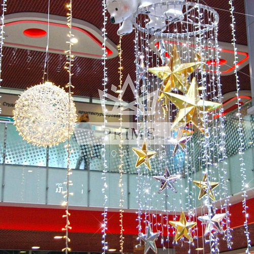 Подвесная световая композиция на круглой раме