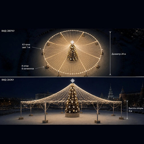 Световой шатер на елку