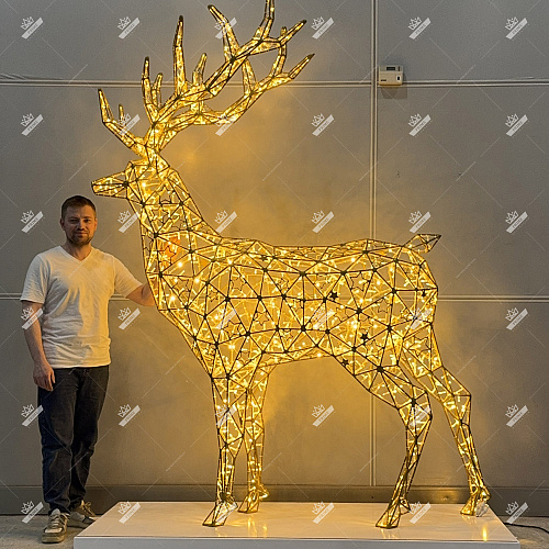 Светодиодный Полигональный Олень, высота 2,5 м