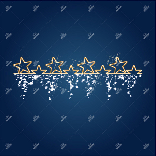 Новогодняя растяжка Звезды на бахроме, ширина 4,5 м высота 1,5 м