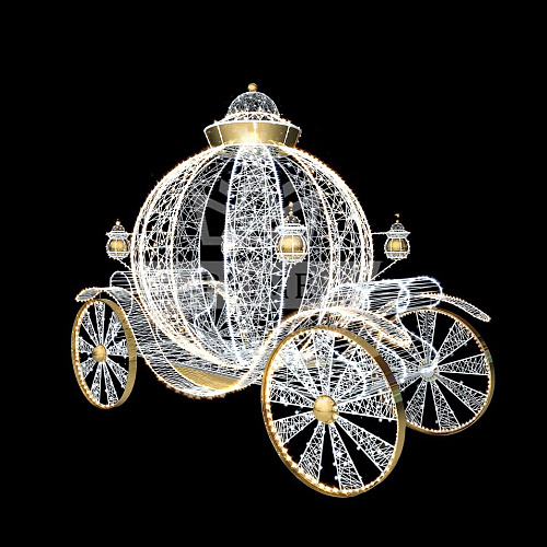 Декоративная световая фигура Карета, ширина 1,6 м высота 2,2 м
