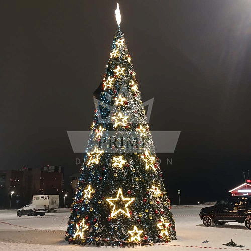 Искусственная уличная елка с комплектом оформления Звезды