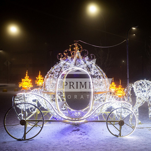 Светодиодная конструкция Королевская Карета, ширина 3,2 м высота 2,5 м