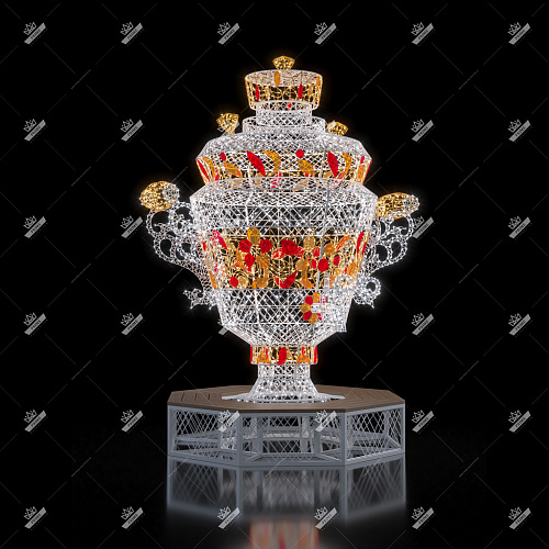 Светодиодная конструкция Самовар Русская зима, высота 2 м