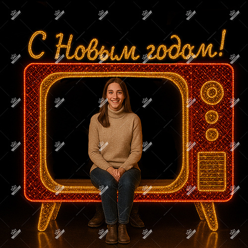 Светодиодная конструкция фотозона Советский телевизор, высота 2 м