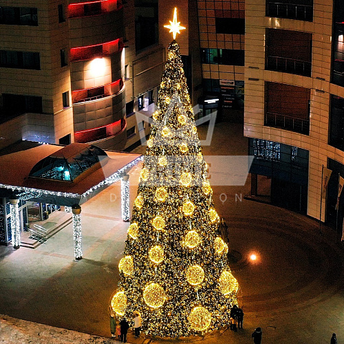 Золотая Феерия. Комплект оформления для искусственной уличной елки