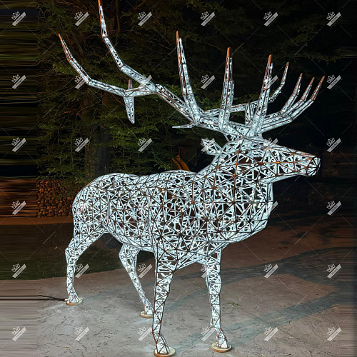 Светодиодный Полигональный Олень Марал, высота 2,65 м, ширина 2,5 м