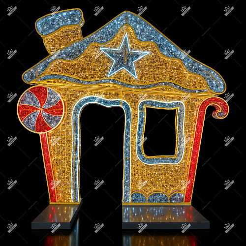 Светодиодная конструкция Фотозона Избушка, высота 3 м