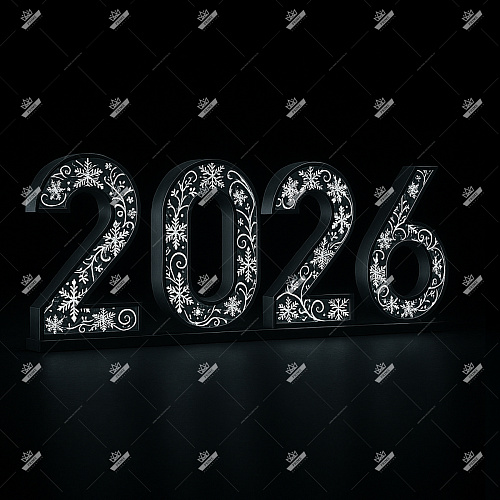 Цифры 2026 с узорами, высота 2 м