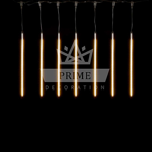 Гирлянда Тающие Сосульки 10 шт по 80 см, Провод Черный ПВХ