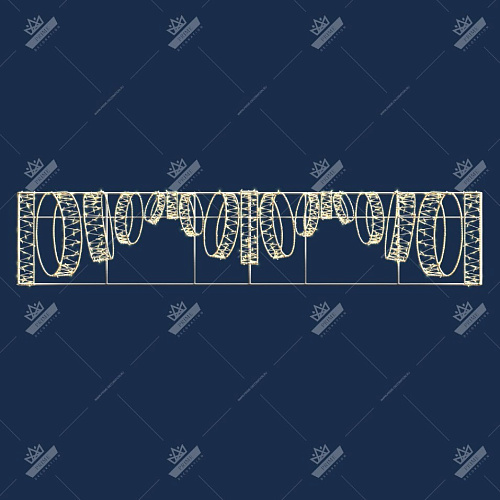 Светодиодная Перетяжка Золотая Коллекция, ширина 5 м высота 1 м