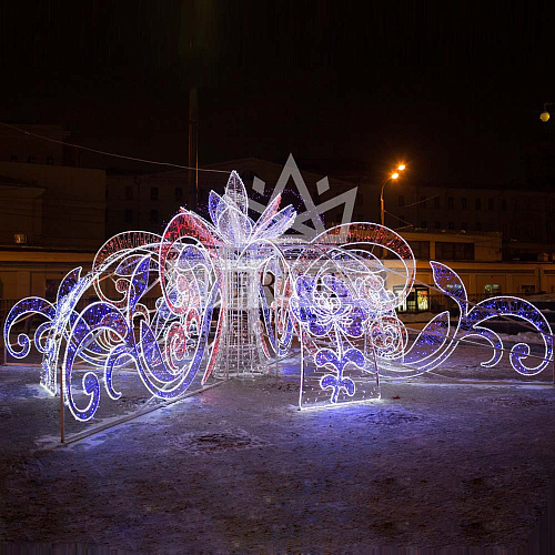Световой фонтан Праздничный, ширина 10 м высота 3 м