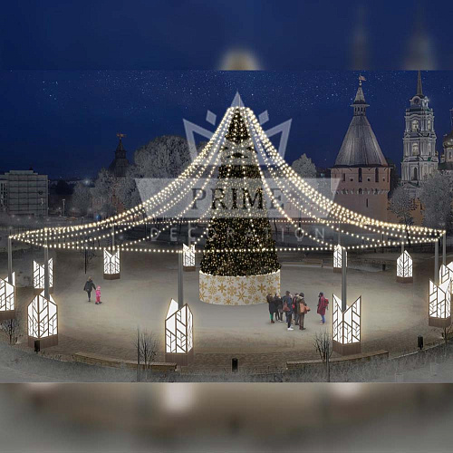 Световой шатер на елку из Белт-Лайта