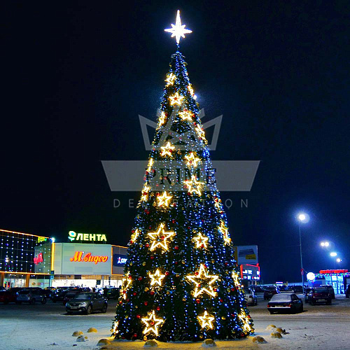Искусственная уличная елка с комплектом оформления Звезды