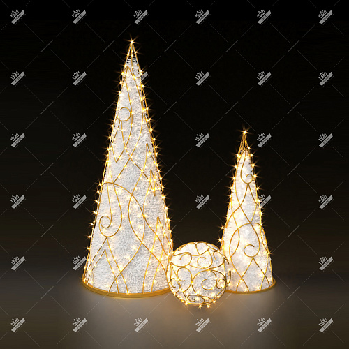 Светодиодная композиция Елки конусы