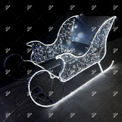 Световая конструкция Сани Деда Мороза, ширина 2 м высота 1,5 м