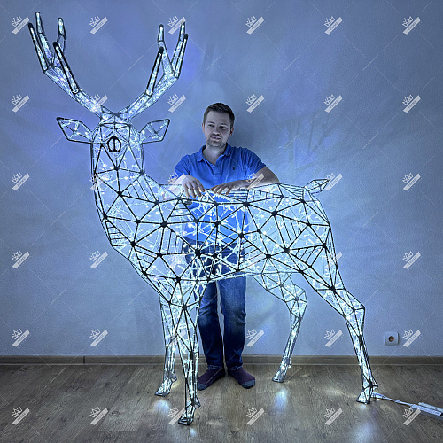 Светодиодный Полигональный Олень, высота 2 м