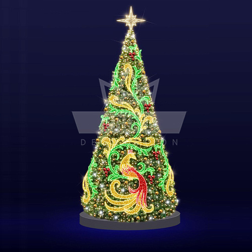 Искусственная уличная елка с комплектом оформления Жар-птица