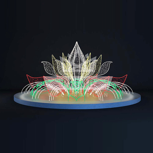 Световой фонтан Лотос, ширина 5 м высота 3 м