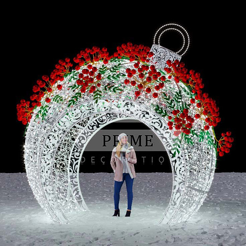 Светодиодная конструкция фотозона Арка, ширина 3,6 м высота 4 м