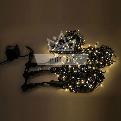 Светодиодная гирлянда Спайдер, 3 нити по 20м, ip65, 24В, ПВХ, флэш