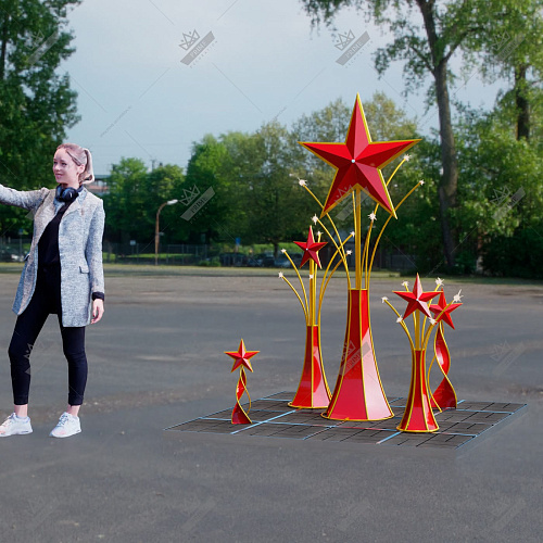 Световая декорация Салют Победы