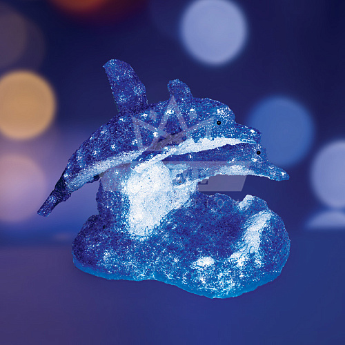 Светодиодная фигура Синие Дельфины, ширина 0,48 м высота 0,48 м