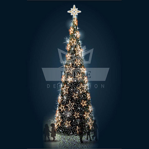 Искусственная уличная елка с комплектом оформления Звезды