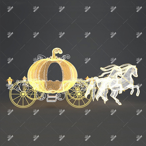 Светодиодная конструкция Карета Золушки, ширина 8 м высота 2,5 м